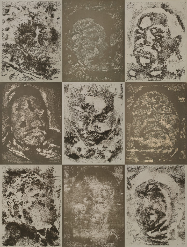 ejecuciones, desapariciones y tortura - toned cyanotype - 58 1/2 x 44 1/4