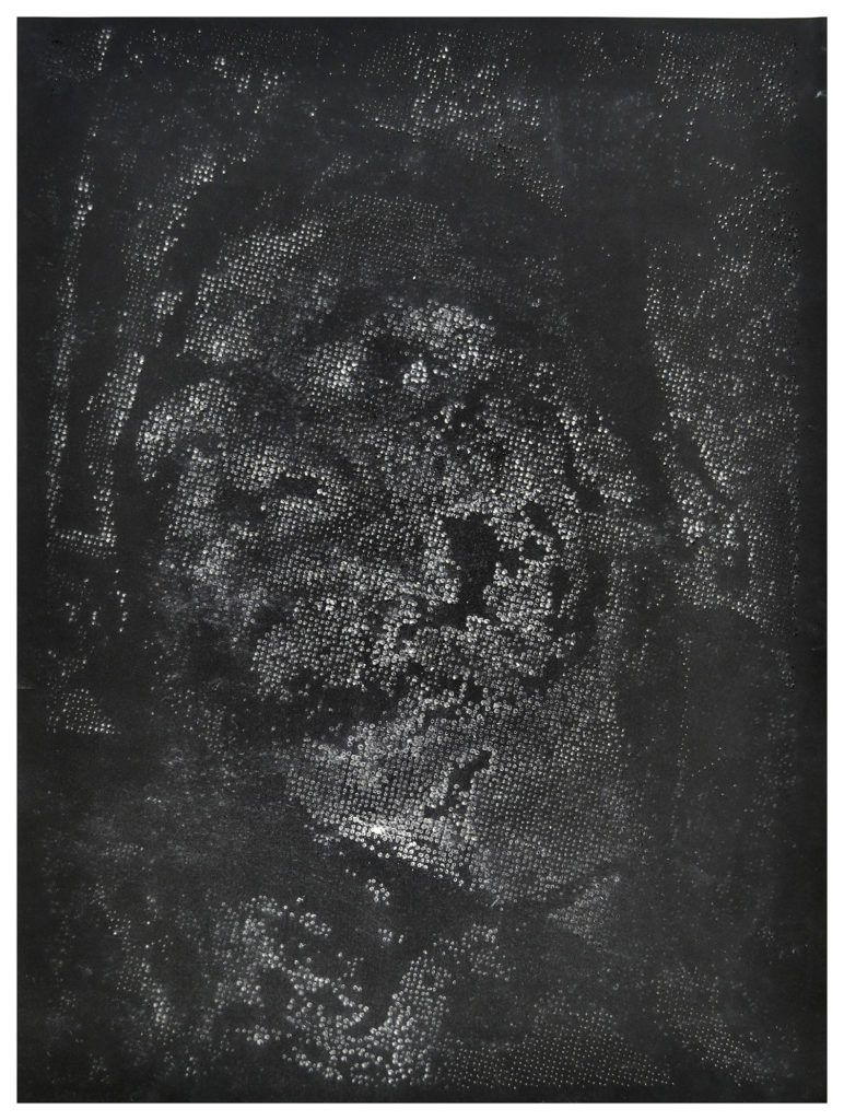 Retrato 19 (negro) - hand-drilled paper – 48 1/2 x 36 in.