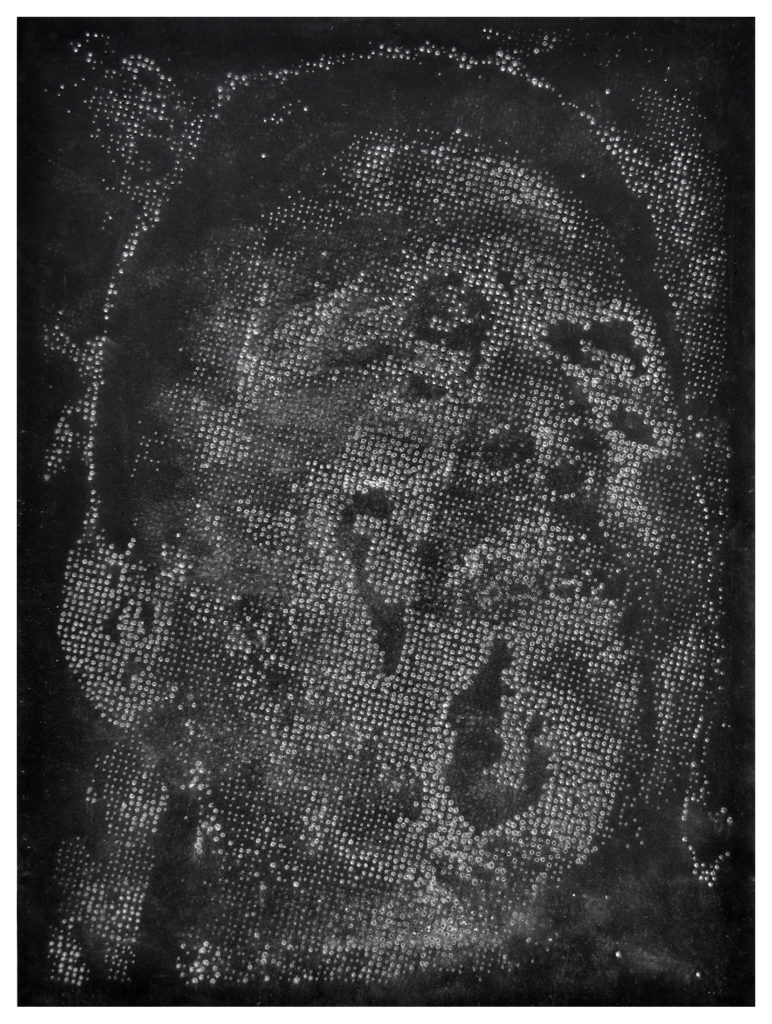 Retrato 24 (negro) - hand drilled paper - 48 1/2 x 36 in.